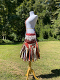 Load image into Gallery viewer, Burgandy Lace Fringe Purse, Festival Fringe Bag, Hippie Handbag, Boho Chic Crossbody Messenger, Embellished purse