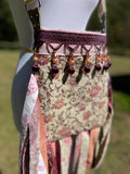 Load image into Gallery viewer, Pink Flower Fringe Purse, Festival Fringe Bag, Hippie Handbag, Boho Chic Embellished purse