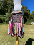 Load image into Gallery viewer, Funky Purple Fringe Purse, Festival Fringe Bag, Hippie Handbag, Boho Chic Crossbody Messenger, Embellished purse