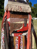 Load image into Gallery viewer, Earthy Fall Colored Fringe Purse, Festival Bag, Hippie Handbag, Boho Chic Crossbody Messenger, Embellished purse