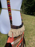 Load image into Gallery viewer, Earthy Fall Colored Fringe Purse, Festival Bag, Hippie Handbag, Boho Chic Crossbody Messenger, Embellished purse