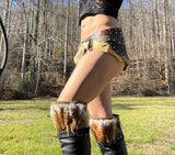 Load image into Gallery viewer, DANDELION, Earthy Brown Warrior Skirt, Leather Utility Belt, Burning Man Costume, Fairy Belt, Rave Costume, Viking Belt