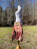 Load image into Gallery viewer, Vintage-Inspired Maroon &amp; Beige Fringe Purse - Festival Ready Boho Shoulder Bag