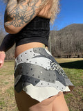 Load image into Gallery viewer, NIGHT STAR, Black White Warrior Skirt, Leather Utility Belt, Burning Man Costume, Fairy Belt, Rave Costume, Viking Belt