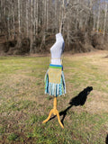 Load image into Gallery viewer, Teal and Green Fringe Purse, Festival Fringe Bag, Hippie Style Shoulder Bag, Crossbody Boho Purse