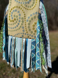 Load image into Gallery viewer, Teal and Green Fringe Purse, Festival Fringe Bag, Hippie Style Shoulder Bag, Crossbody Boho Purse