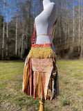 Load image into Gallery viewer, Earthy Orange and Beige Fringe Purse, Festival Fringe Bag, Hippie Style Shoulder Bag, Crossbody Boho Purse