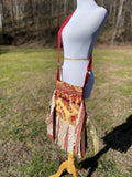 Load image into Gallery viewer, Red and Orange Fringe Purse, Festival Fringe Bag, Hippie Style Shoulder Bag, Boho Purse