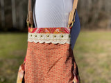 Load image into Gallery viewer, Orange and Beige Fringe Purse, Festival Fringe Bag, Hippie Style Shoulder Bag, Boho Purse