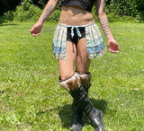 Load image into Gallery viewer, Vibrant Blue-Green Bustle Skirt: Flaunt your Style at Raves, Costumes, or Pin Up Events