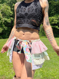 Load image into Gallery viewer, Pastel rainbow Bustle Skirt, Festival Belt, Burlesque Skirt, Rave Costume, Pin Up skirt