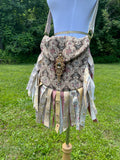 Load image into Gallery viewer, Earthy Angelic Fringe Purse, Festival Fringe Bag, Hippie Handbag, Boho Chic Embellished purse