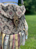 Load image into Gallery viewer, Earthy Angelic Fringe Purse, Festival Fringe Bag, Hippie Handbag, Boho Chic Embellished purse
