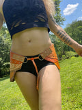 Load image into Gallery viewer, ORANGE DREAMS, Handmade Leather Summer Fairy Festival Skirt, perfect for Warrior costumes and dancing.