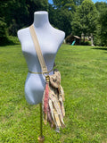 Load image into Gallery viewer, Earthy Angelic Fringe Purse, Festival Fringe Bag, Hippie Handbag, Boho Chic Embellished purse