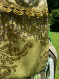 Load image into Gallery viewer, Statement Piece: Bright Green Fringe Purse with Hippie Vibe, Unique Wild Print Embellishments