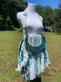 Load image into Gallery viewer, Fashion Forward Teal Lace Fringe Purse - Unique Hippie Handbag for Boho Chic Looks
