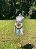Load image into Gallery viewer, Pastel Vintage Ruffle Fringe Purse, Boho Chic Embellished purse