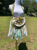 Load image into Gallery viewer, Pastel Vintage Ruffle Fringe Purse, Boho Chic Embellished purse