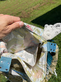 Load image into Gallery viewer, Green &amp; Blue Lace Boho Purse with Trendy Fringe Detail
