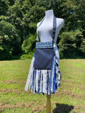 Load image into Gallery viewer, Blue Flower Fringe Purse: Perfect for Festivals, Hippie Style Bohemian Bag