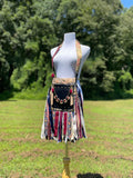 Load image into Gallery viewer, Maroon and Beige Fringe Purse, Hippie Boho Shoulder Bag with Fringe