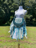 Load image into Gallery viewer, Fashion Forward Teal Lace Fringe Purse - Unique Hippie Handbag for Boho Chic Looks