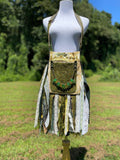 Load image into Gallery viewer, Vibrant Green Paisley Fringe Bag - Bohemian Statement Purse