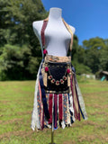 Load image into Gallery viewer, Maroon and Beige Fringe Purse, Hippie Boho Shoulder Bag with Fringe