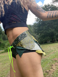 Load image into Gallery viewer, SOBEK, Green Leather Skirt, Burning Man Skirt, Steampunk costume, Dance Belt, Warrior Viking Belt Costume