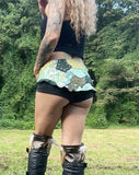 Load image into Gallery viewer, TYCHE, Pastel Green Leather Skirt, Burning Man Skirt, Steampunk costume, Warrior Viking Belt Costume