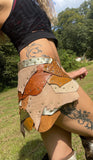 Load image into Gallery viewer, AURORA, Steampunk or Tribal Belly Dance: Leather Skirt in Earthy Brown - Stand out at Burning Man with this Warrior-inspired Attire!