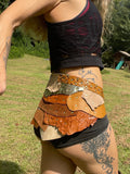 Load image into Gallery viewer, CANDY CORN, Rust Leather Skirt: Burning Man, Steampunk Costume, Rock the Warrior Viking Look