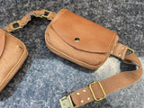 Load image into Gallery viewer, Beige Leather Pocket Belt - Stylish Utility Belt for Burning Man and Festivals