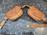 Load image into Gallery viewer, Beige Leather Pocket Belt - Stylish Utility Belt for Burning Man and Festivals