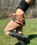 Load image into Gallery viewer, GROUNDED - Steampunk Belt - Channel your inner warrior with this Golden Brown Leather Patchwork Skirt - Perfect for Viking Costumes