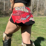 Load image into Gallery viewer, BLOSSOMS, Stand out with style! Vibrant Pink and Red Leather Rave Skirt for Burning Man and beyond