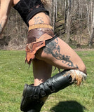 Load image into Gallery viewer, EARTH WILD - Steampunk or Tribal Belly Dance: Leather Skirt in Earthy Brown - Stand out at Burning Man with this Warrior-inspired Attire!