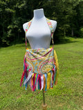 Load image into Gallery viewer, Embellished Lace Fringe Purse - Boho Handbag, Hippie Style with summer Island Vibes.