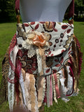 Load image into Gallery viewer, Embrace the Boho Vibe: Earthy Lace Fringe Purse, Hippie Handbag with Chic Embellishments!