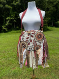 Load image into Gallery viewer, Embrace the Boho Vibe: Earthy Lace Fringe Purse, Hippie Handbag with Chic Embellishments!