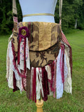 Load image into Gallery viewer, Embellished Earthy Lace Fringe Purse - Boho Handbag, Hippie Style with a Chic Twist