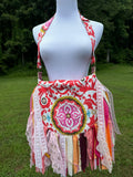 Load image into Gallery viewer, Embrace the Boho Vibe: Vibrant Lace Fringe Purse, Hippie Handbag with Chic Embellishments!