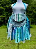 Load image into Gallery viewer, Trendy Teal and Blue Fringe Bag - Perfect for Festivals, Hippie Inspired, Boho Chic Handbag
