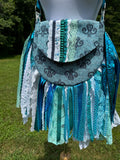 Load image into Gallery viewer, Trendy Teal and Blue Fringe Bag - Perfect for Festivals, Hippie Inspired, Boho Chic Handbag