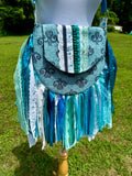 Load image into Gallery viewer, Trendy Teal and Blue Fringe Bag - Perfect for Festivals, Hippie Inspired, Boho Chic Handbag