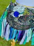 Load image into Gallery viewer, Embellished Purple Lace Fringe Purse - Boho Handbag, Hippie Style with a Chic Twist