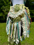 Load image into Gallery viewer, Embellished Earthy Green Lace Fringe Purse - Boho Handbag, Hippie Style with a Chic Twist
