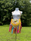 Load image into Gallery viewer, Embellished Lace Fringe Purse - Boho Handbag, Hippie Style with summer Island Vibes.