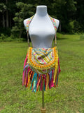 Load image into Gallery viewer, Embellished Lace Fringe Purse - Boho Handbag, Hippie Style with summer Island Vibes.